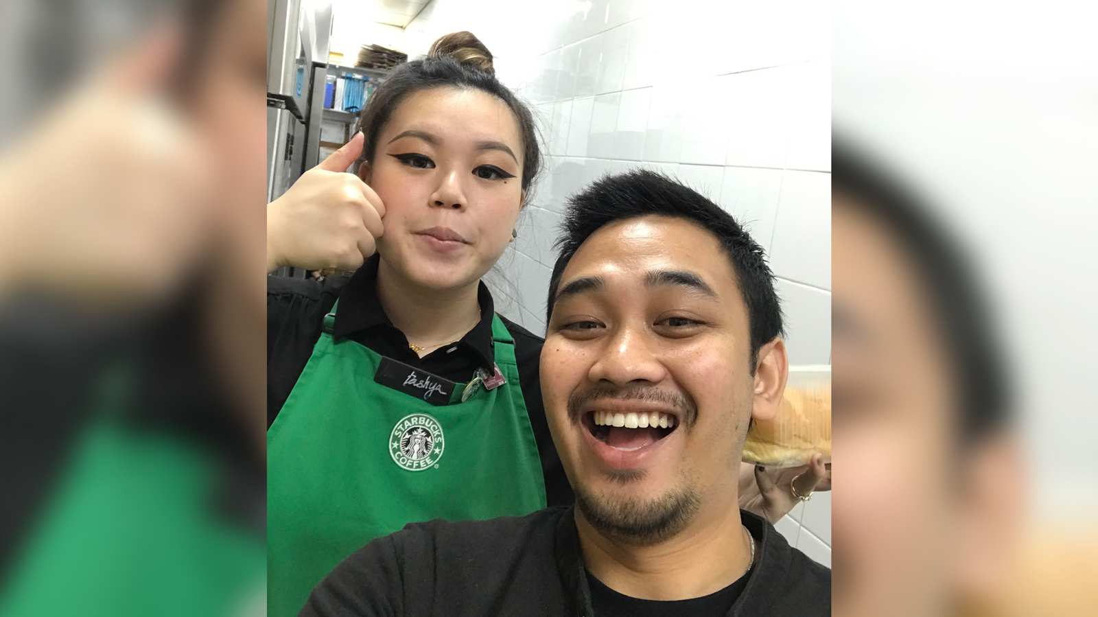 Starbucks baristas find and return man’s phone – but not before leaving him a selfie on it