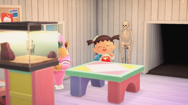 Skeleton displayed in Animal Crossing