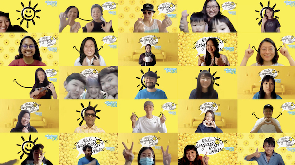 Play your part this Kindness Day by using Singapore Kindness Movement yellow Zoom background 