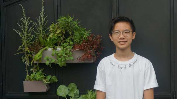 Dylan's One Kind Block Singapore hydroponic project is built on his family philosophy of kindness.