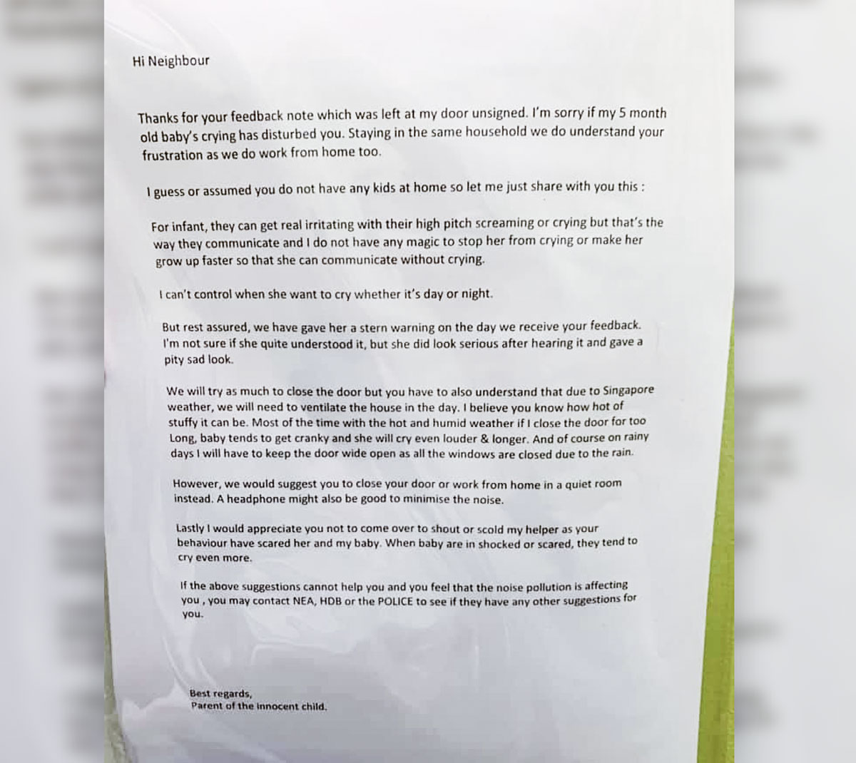 What would you do with crying kids while working from home?