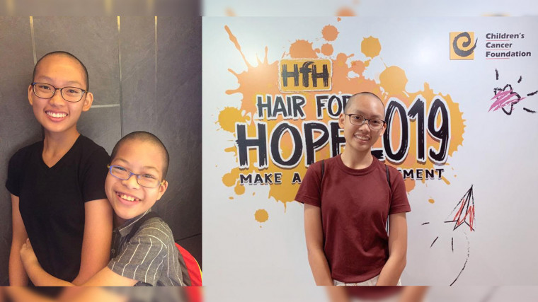 Shaving hair for Children's Cancer Foundation