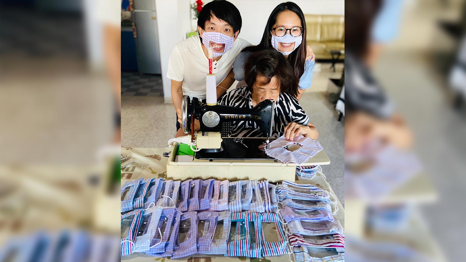 Post thumbnail of Couple grows community of volunteers to sew clear masks for the deaf