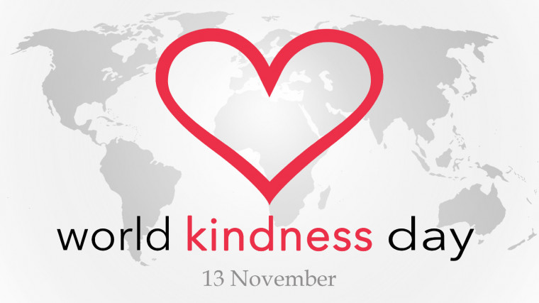 World kindness day, background with heart and world map