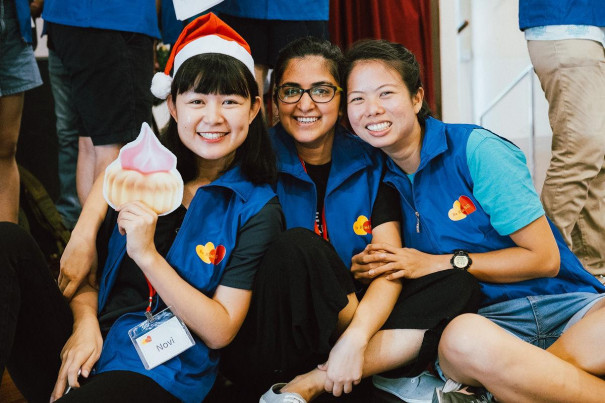 Dipti with Be Kind SG volunteers