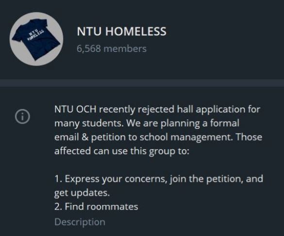 Many NTU students with no housing used social media