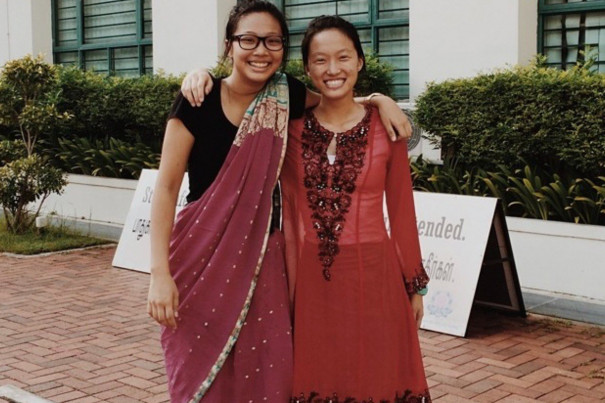 Jane Yu in Secondary 3, wearing a traditional Indian costume. It was taken in 2014 durin racial harmony day.