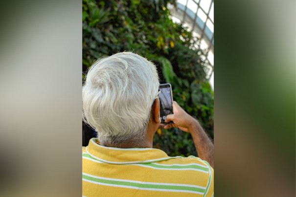 Elderly using smartphone