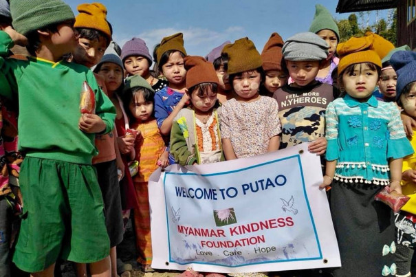 One of Myanmar Kindness Foundation’s charity efforts in Putao, a town in Kachin State
