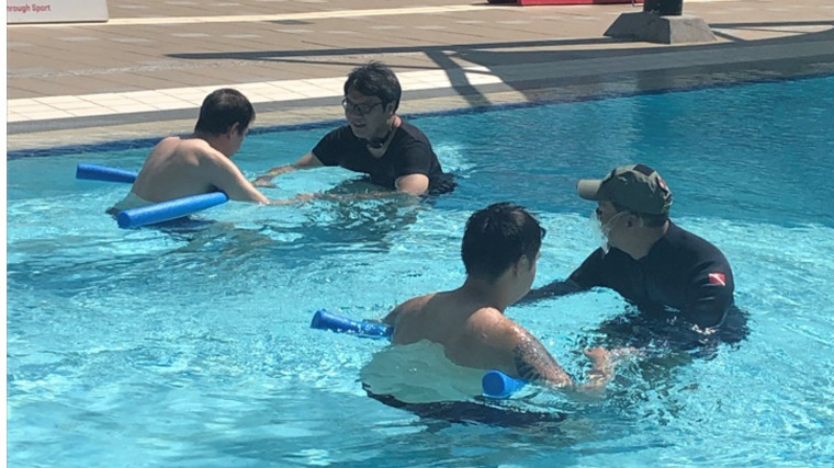 You don’t have to know how to swim to help these stroke survivors learn how to walk