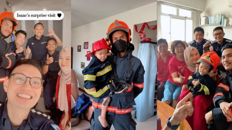 Firefighters surprise boy with special needs with a little help from his preschool teacher