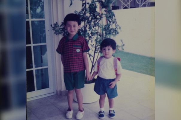 Isaac (left) and Shalom (right) when they were young.