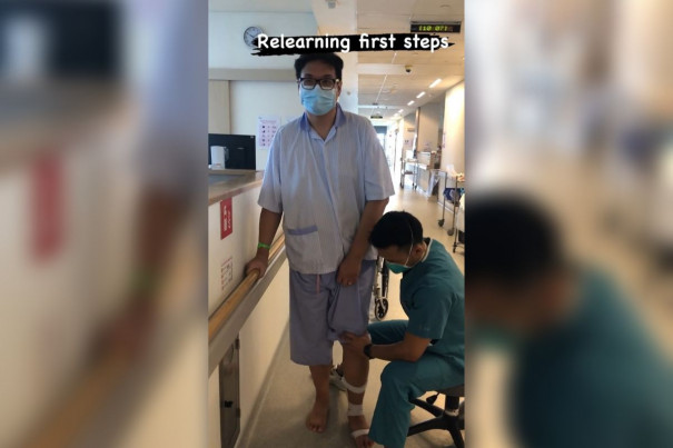 Kelvin in hospital.