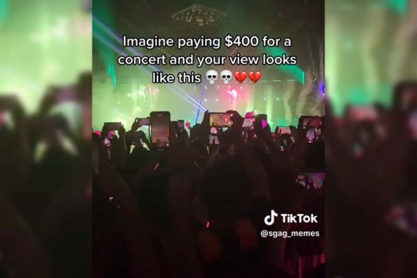 Blocked by a sea of phones. Image source: TikTok