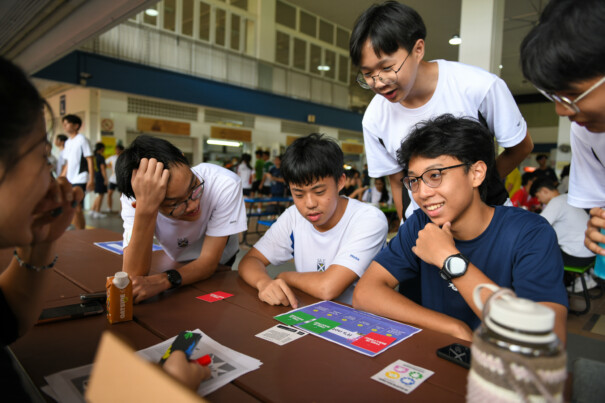 A group of SAJC students engaging with the campaign game.